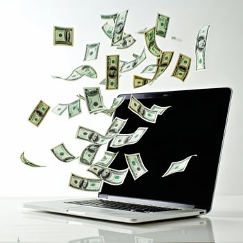 money coming out of computer