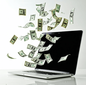 Computer with money resized